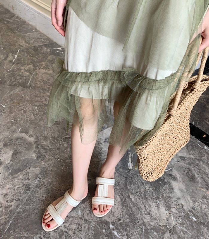 画像8: Canvas & leather flat sandals slippers shoes 　キャンバス＆レザーフラットサンダル　スリッパ (8)