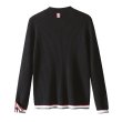 画像2: Women 3 color strip Knitted Cardigan sweater jacketラウンドネック Vネック ストライプ付 カーディガン ジャケット (2)