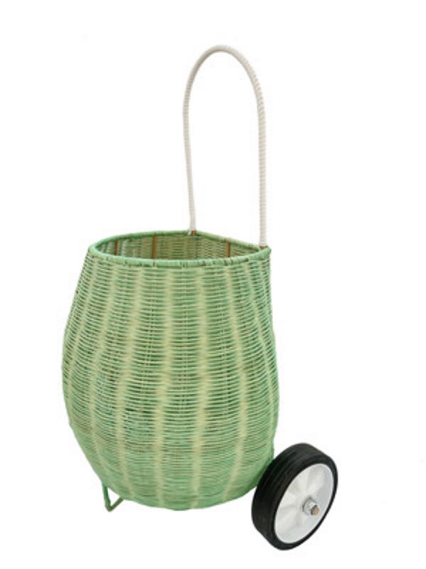 画像6:  Hand-woven basket  shooting cart　北欧スタイルラタン籠 かご ショッピングカート (6)