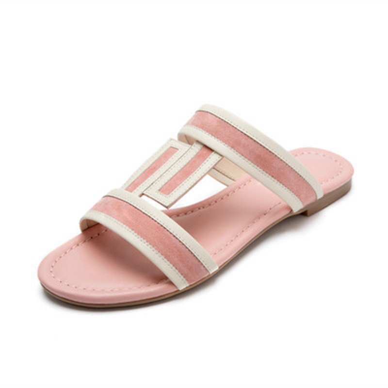 画像3: Canvas & leather flat sandals slippers shoes 　キャンバス＆レザーフラットサンダル　スリッパ (3)