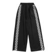 画像1: Unisex  side checkered loose wide-leg pants Sweatpants Jogger Pants   ユニセックス 男女兼用サイドチェック柄 スウェットパンツ ジョガーパンツ (1)