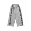 画像2: Unisex  side checkered loose wide-leg pants Sweatpants Jogger Pants   ユニセックス 男女兼用サイドチェック柄 スウェットパンツ ジョガーパンツ (2)