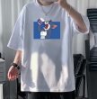 画像6: unisex Tom and jerry Drink Tom Print Half sleeve T-shirt　ユニセックス トムとジェリー  ドリンクトム プリント 五分袖Tシャツオーバーサイズ Tシャツ (6)