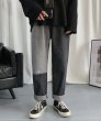 画像7: Unisex contrast stitching jeans drawstring loose harem Pants   ユニセックス 男女兼用カラーコントラストステッチルーズ デニムパンツ (7)