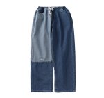 画像9: Unisex contrast stitching jeans drawstring loose harem Pants   ユニセックス 男女兼用カラーコントラストステッチルーズ デニムパンツ (9)