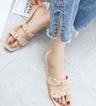 画像10: chain square toe flat sandals slippers shoes 　チェーンスクエアトゥ フラットサンダル　スリッパ (10)