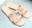 画像9: chain square toe flat sandals slippers shoes 　チェーンスクエアトゥ フラットサンダル　スリッパ (9)