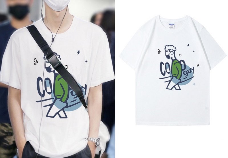 画像14: unisex  coolguy print sleeve T-shirt ユニセックス アニメプリント Tシャツ (14)
