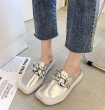 画像6: women's Patent leather platform shoes with thick sole chainsandals pumps shoes  　パテントレザー厚底チェーン付きハーフシューズサンダル パンプスシューズ　 (6)