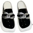 画像5: women's Patent leather platform shoes with thick sole chainsandals pumps shoes  　パテントレザー厚底チェーン付きハーフシューズサンダル パンプスシューズ　 (5)