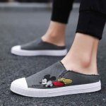 画像3: Men's Unisex Mickey mouse embroidered half sneakers shoes     ミッキーマウス　ミッキー刺繍ハーフスニーカー (3)