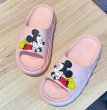 画像5: Women Mickey Mickey Mouse soft bottom flat Sandals slippers shower sandals　フラットミッキー　ミッキーマウス カラーシンプル スリッパ　サンダル　シャワーサンダル (5)