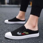 画像4: Men's Unisex Mickey mouse embroidered half sneakers shoes     ミッキーマウス　ミッキー刺繍ハーフスニーカー (4)