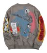 画像2: Unisex Men's paragraph graffiti hand-painted bird  sweater  pullover jacket ユニセックス 男女兼用 バードペイントスウェット トレーナー　 (2)