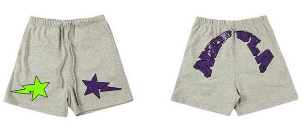 画像1: Unisex star embroidery sports five-point pants   ユニセックス男女兼用スターエンブレム付きショートパンツ ハーフパンツ (1)