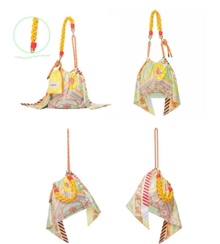 画像4:  Scarf motif rope tote shoulder 2WAY bag  スカーフモチーフロープ ショルダー トートエコバック (4)