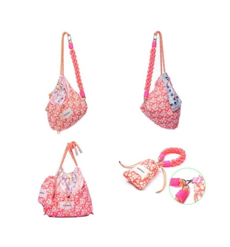 画像3:  Scarf motif rope tote shoulder 2WAY bag  スカーフモチーフロープ ショルダー トートエコバック (3)