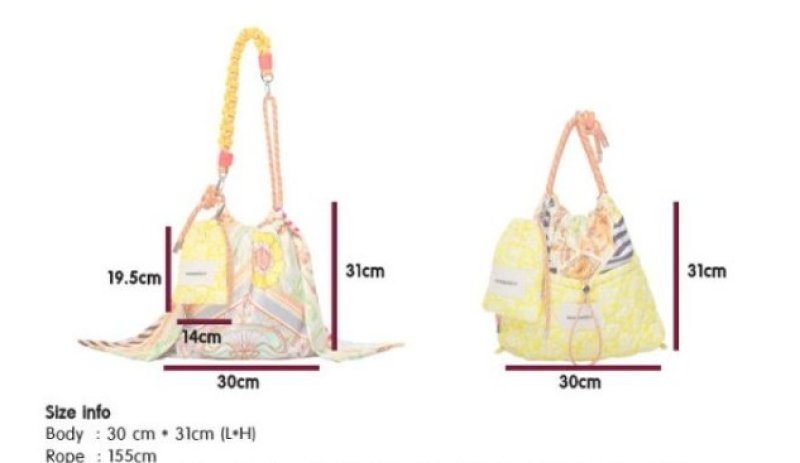 画像5:  Scarf motif rope tote shoulder 2WAY bag  スカーフモチーフロープ ショルダー トートエコバック (5)