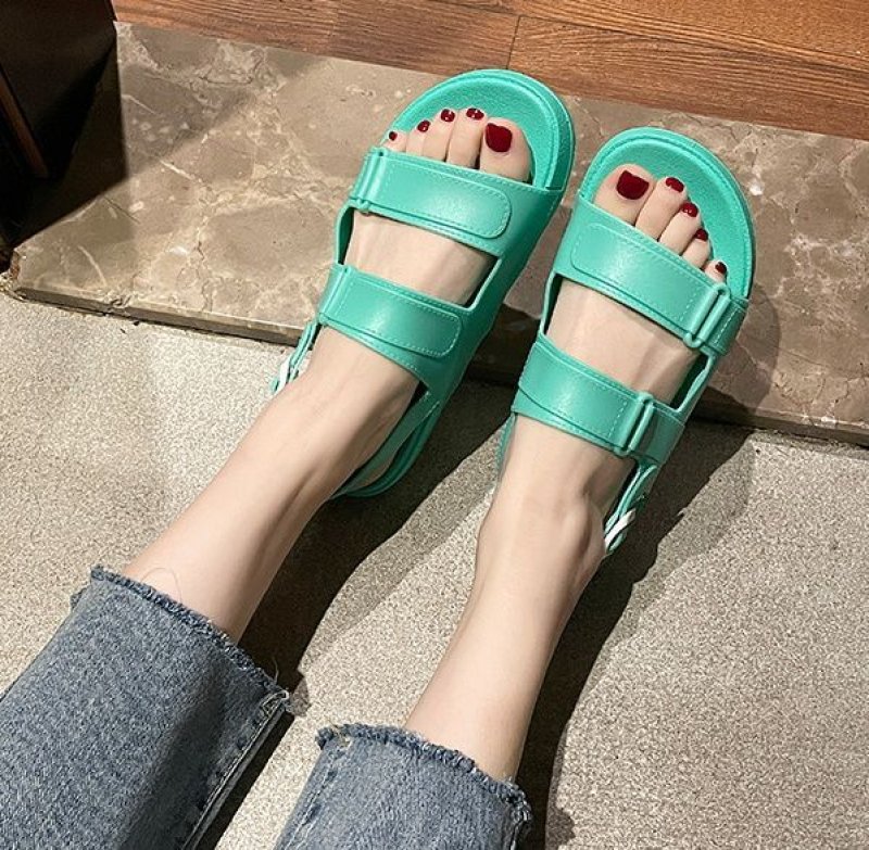 画像6: Women flat velcro colorful casual sports sandals slippers　フラットベルクロシンプルカラフル シャーベットカラーサンダル　スリッパ (6)