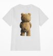 画像1:  Unisex back printing bearT-shirt   男女兼用 ユニセックスオーバーサイズバックプリントベア クマ 熊 半袖Tシャツ (1)