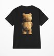 画像2:  Unisex back printing bearT-shirt   男女兼用 ユニセックスオーバーサイズバックプリントベア クマ 熊 半袖Tシャツ (2)