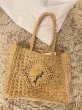画像6: raffia hand-woven  Embroidered flower basket tote shoulder bag　 フラワー刺繍ラフィア編みかご 籠ショルダー トートバック (6)