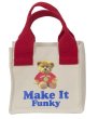画像6: Mini canvas eco bag lunch box handbagTote Bag  キャンバス ベア 熊＆スマイルエコ トート ハンドバッグ (6)