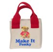 画像2: Mini canvas eco bag lunch box handbagTote Bag  キャンバス ベア 熊＆スマイルエコ トート ハンドバッグ (2)