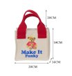 画像5: Mini canvas eco bag lunch box handbagTote Bag  キャンバス ベア 熊＆スマイルエコ トート ハンドバッグ (5)