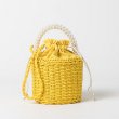 画像4: Pearl handle bucket basket  bag one-shoulder tote shoulder bag  パールハンドルバケットかご 籠 巾着付きトートショルダーバック (4)