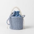 画像6: Pearl handle bucket basket  bag one-shoulder tote shoulder bag  パールハンドルバケットかご 籠 巾着付きトートショルダーバック (6)