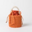 画像13: Pearl handle bucket basket  bag one-shoulder tote shoulder bag  パールハンドルバケットかご 籠 巾着付きトートショルダーバック (13)