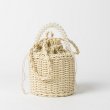 画像3: Pearl handle bucket basket  bag one-shoulder tote shoulder bag  パールハンドルバケットかご 籠 巾着付きトートショルダーバック (3)