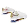 画像4: 21 Unisex Men's Rainbow Air sole white sneaker shoes ユニセックス男女兼用 レースアップ  エアーソール スニーカー カジュアル シューズ (4)
