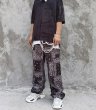 画像9: flower paisley  full-print straight wide-leg pants    ユニセックスペイズリー柄ジョガーパンツ ストレートパンツ (9)