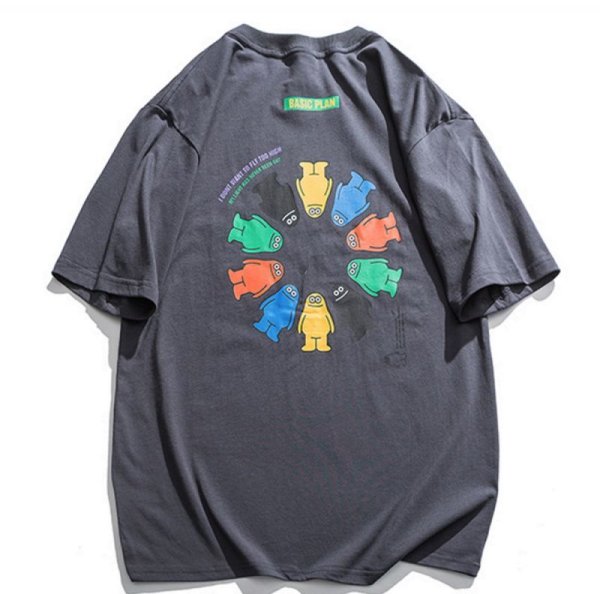 画像1:  Unisex Color penguin print T-shirt   男女兼用 ユニセックスカラーペンギンプリント 半袖Tシャツ (1)