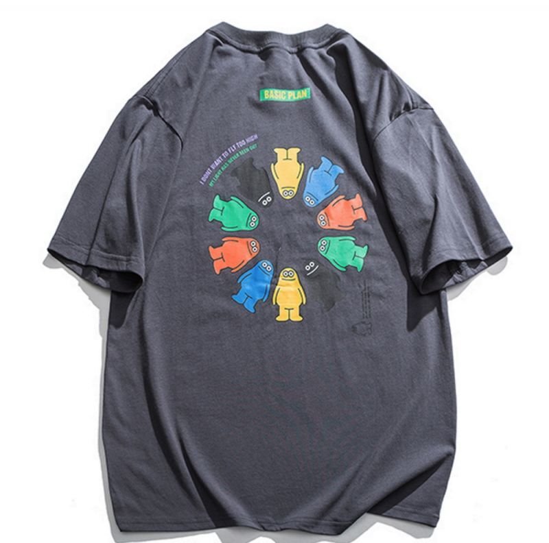 画像1:  Unisex Color penguin print T-shirt   男女兼用 ユニセックスカラーペンギンプリント 半袖Tシャツ (1)