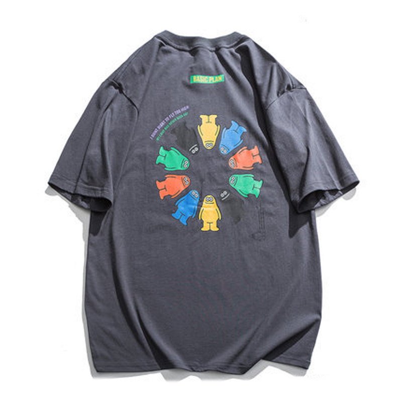 画像5:  Unisex Color penguin print T-shirt   男女兼用 ユニセックスカラーペンギンプリント 半袖Tシャツ (5)