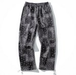 画像2: flower paisley  full-print straight wide-leg pants    ユニセックスペイズリー柄ジョガーパンツ ストレートパンツ (2)