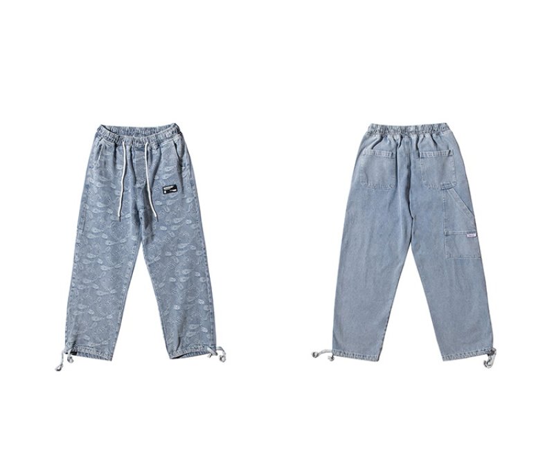 画像3: Paisley print denim jogger pants  Jeans   ペイズリープリントデニムジョガーパンツジーンズ (3)