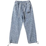 画像1: Paisley print denim jogger pants  Jeans   ペイズリープリントデニムジョガーパンツジーンズ (1)