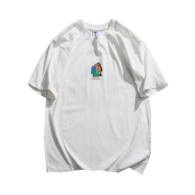 画像4:  Unisex Color penguin print T-shirt   男女兼用 ユニセックスカラーペンギンプリント 半袖Tシャツ (4)