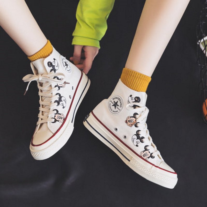 画像5: Unisex lace-upMickey canvas High cut & low cut sneakers　男女兼用レースアップ ミッキー ミッキーマウス ローカット＆ハイカットキャンバススニーカー  (5)