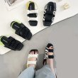 画像10: Women flat  leather soft sole sandals slippers　ギャザーレザーフラットバックストラップサンダル　スリッパ (10)