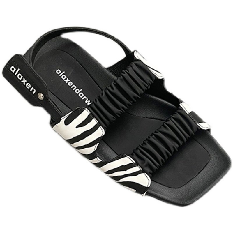 画像9: Women flat  leather soft sole sandals slippers ギャザーレザーフラットバックストラップサンダル スリッパ (9)