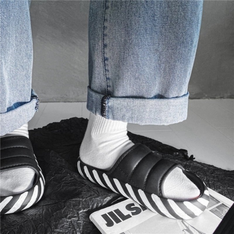 画像6: Unisex Diagonal stripes flip flops soft bottom sandals slippers   ユニセックス男女兼用  プラットフォームストライプ模様 フリップフロップ  シャワー ビーチ サンダル  (6)