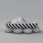 画像3: Unisex Diagonal stripes flip flops soft bottom sandals slippers   ユニセックス男女兼用  プラットフォームストライプ模様 フリップフロップ  シャワー ビーチ サンダル  (3)