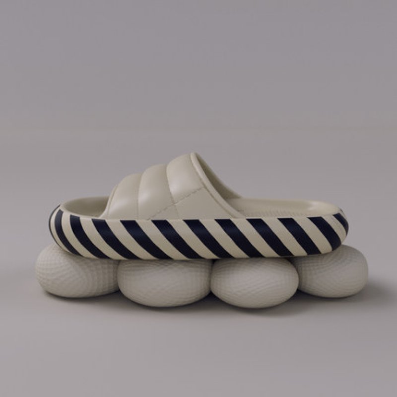 画像4: Unisex Diagonal stripes flip flops soft bottom sandals slippers   ユニセックス男女兼用  プラットフォームストライプ模様 フリップフロップ  シャワー ビーチ サンダル  (4)