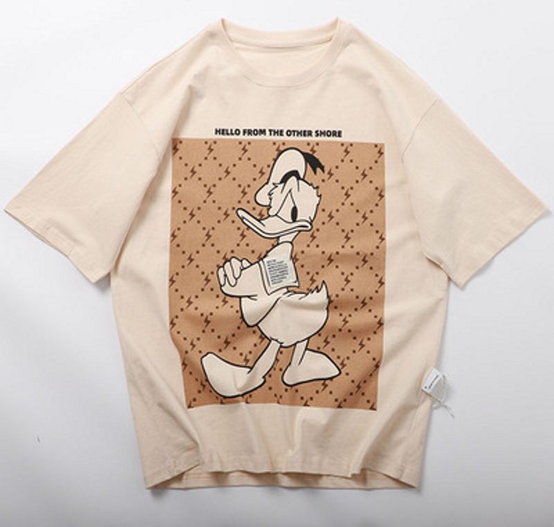 画像2:  Unisex Donald Duck Print T-shirt   男女兼用 ユニセックスアグリードナルドダック 半袖Tシャツ (2)
