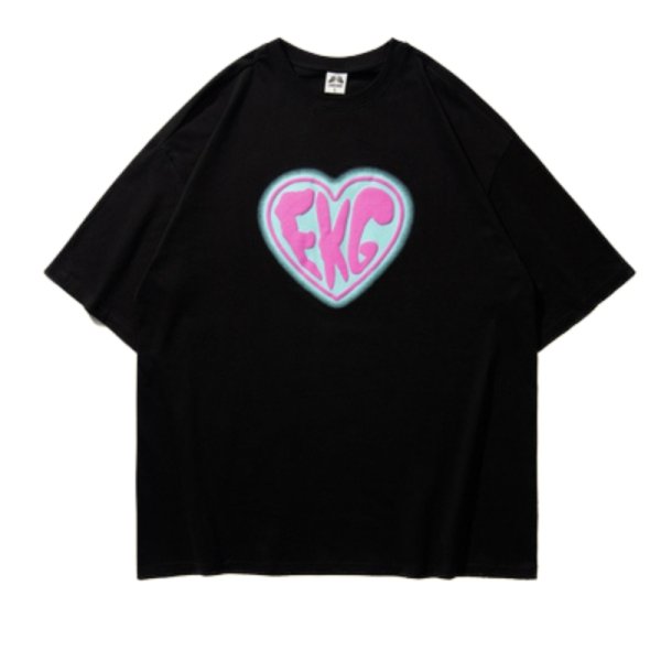 画像1: AWE GOD FKG Heart Tshirtsユニセックス 男女兼用 AWE GOD ハート Tシャツ (1)